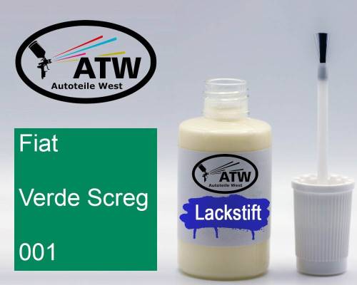 Fiat, Verde Screg, 001: 20ml Lackstift, von ATW Autoteile West.